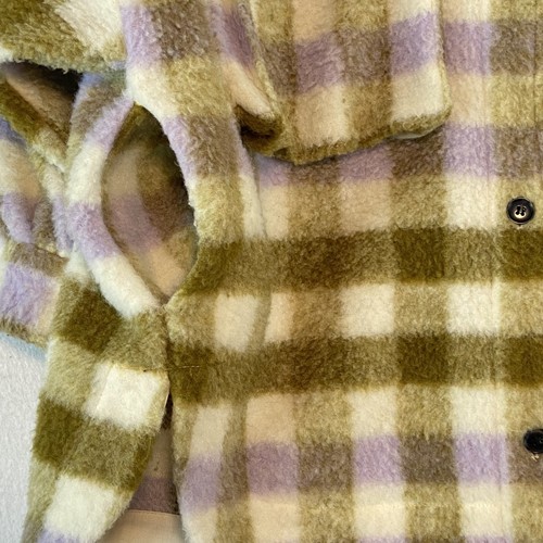 Zara Oversized Shacket Women's M/L Multicolor Plaid Wool Blend Button Up Pockets - Picture 3 of 7