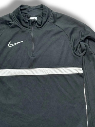 Nike Dri-Fit Quarter Zip Training Top Small Black White Long Sleeve Pullover VGC - Picture 3 of 10