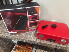 Crosley CR8005D-RE Red Bluetooth 3-Speed Suitcase Turntable Stereo Record Player