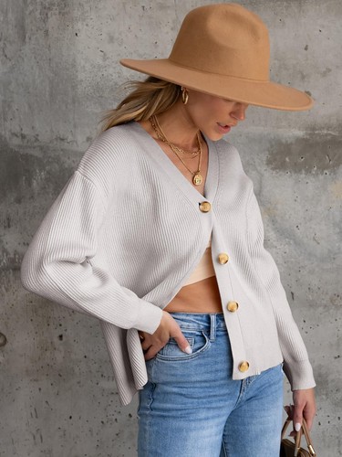 Women Cardigan Sweaters 2024 Fall Oversized Button Open Front Knit Lightweigh... - Picture 3 of 5