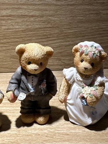 Vintage Cherished Teddies schöne & bärische Hochzeit Party Figur 1998 Braut Bräutigam - Bild 3 von 14