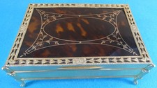 Superb Sterling Silver Gilt Faux Tortoiseshell Jewellery Box C&R Comyns 1925