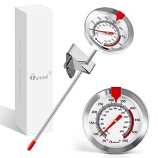 Candy Thermometer Waterproof - Oil Thermometer for Frying with Clips - 9" Sid...