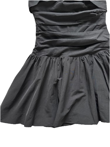 NWT! Hello Molly Strapless Dress Sz 8 Black Dream Of Fame Satin Bubble Mini - Picture 6 of 14