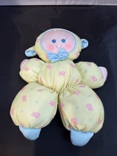 Vtg 1989 Fisher Price Slumber Babies Baby Doll Blue Yellow Pink Lambs Plush