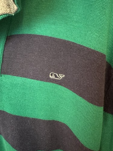 Vineyard Vines Pullover Herren L/XL Navy & Kelly Grün Gestreift Knopfpullover - Bild 2 von 5