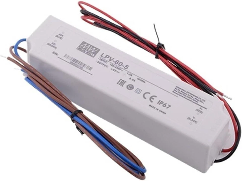 MEAN WELL LPV-60-5 40W 5V 8A LED Fuente de alimentación IP67