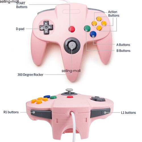 Classic Wired N64 Controller Joystick Remote Gamepad für Nintendo 64 Konsole - Bild 97 von 156