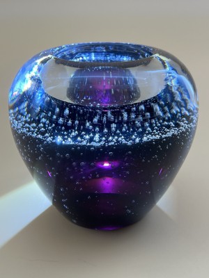 Royal Limited Crystal Amethyst Bubble Glass Votive Candleholder/Vase/Paperweight
