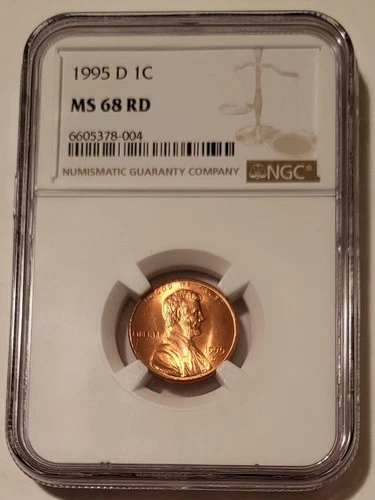 1995 D Lincoln Memorial Cent MS68 RED NGC High-Grade For Date