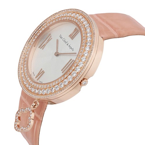 Van Cleef & Arpel Charm 38mm 18K Rose Gold Diamond Silver Dial Watch VCARM93600 - Picture 3 of 5