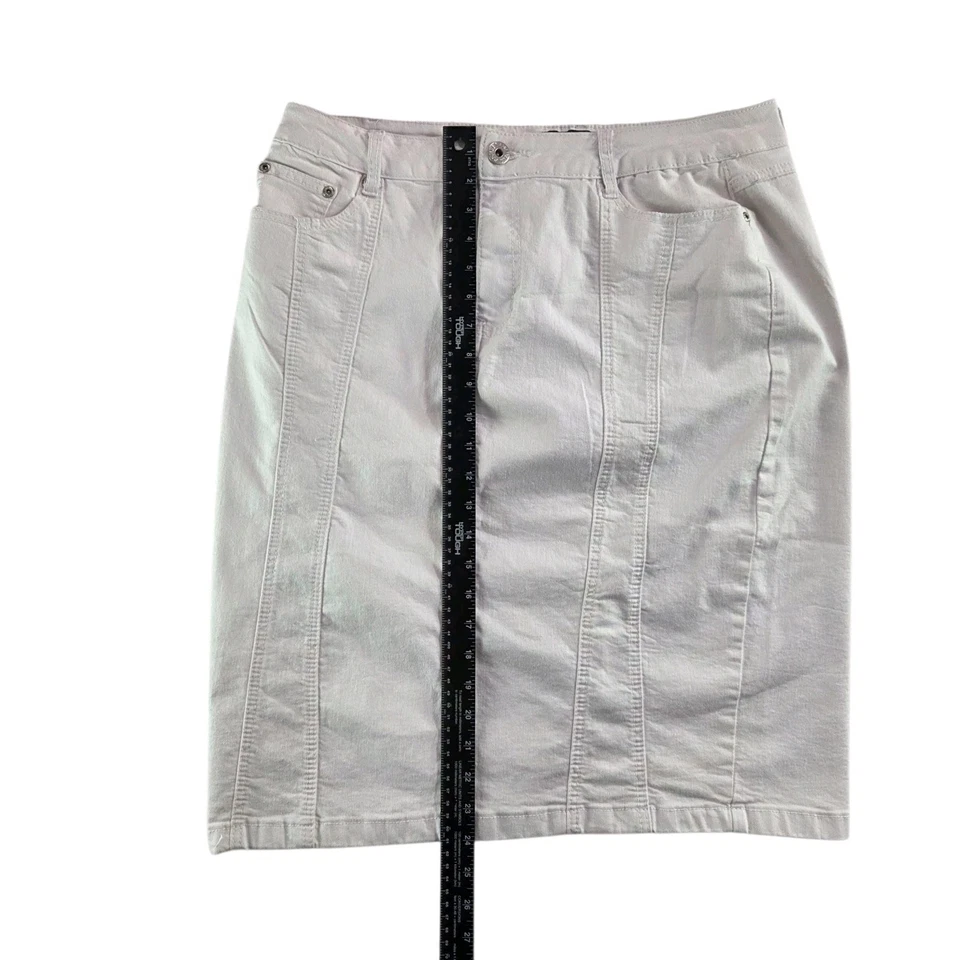 Ashley Stewart 白色牛仔裙 16 码 — 第 3/4 张图片