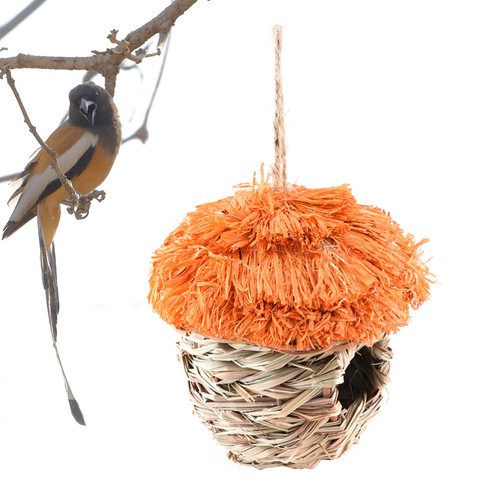 Rattan Bird Nests Parakeet Nesting Box Straw Handmade for Parakeets - Imagen 6 de 12