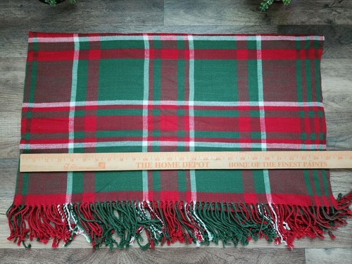Tartan Plaid Lancio con Frange, Rosso Verde e Bianco Coperta da Picnic/Stadio, Medium W - Foto 3 di 10