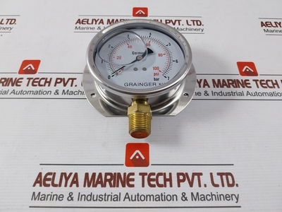 #ad #ad GRAINGER 0 7 BAR Pressure Gauge 0 100 PSI $138.99