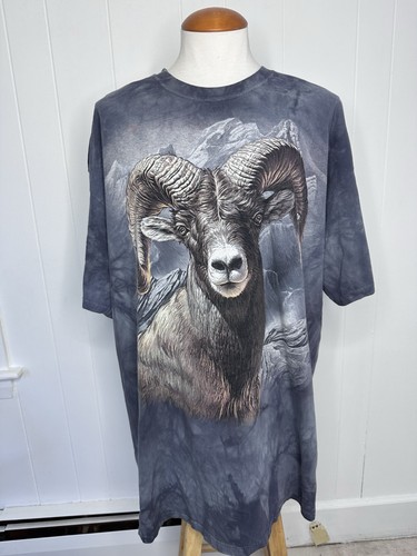 The Mountain Liquid Blue BIG HORN SHEEP RAM Classic Cotton T-Shirt Herren 3XL USA - Bild 2 von 8
