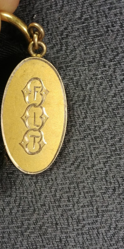Victorian Odd Fellows FLT Friendship Love Truth Black Ribbon Watch Fob Antique