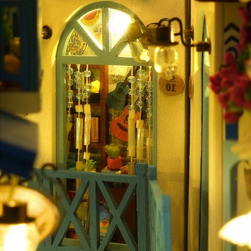 DIY Bücherecke Kit 3D Puzzle Handwerk Miniatur Buchstütze Gasse Modell mit Staubschutz - Bild 5 von 8