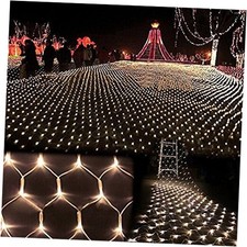 LED Net Mesh String Fairy Light 9.8ft x 6.6ft 204 LEDs 8 Modes, LED Warm White