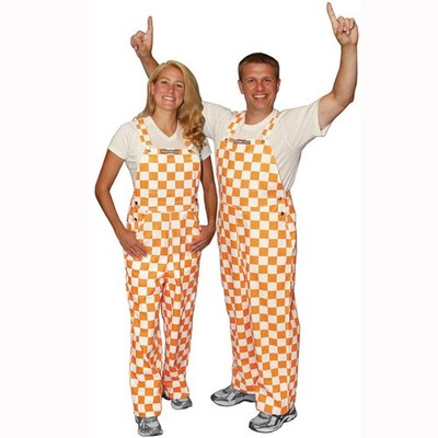 Checked Orange and White Overall Bibs