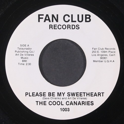 COOLE KANARIENVÖGEL: Please be my sweetheart / aye-som-boom-day FAN CLUB 7" Single