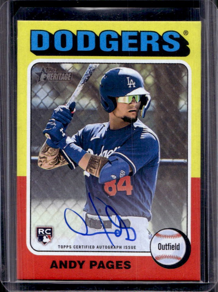 2024 Topps Heritage High Number Andy Pages Real One Auto RC #ROA-AP Dodgers