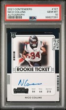 2021 Panini Contenders Nico Collins #127 Rookie Ticket Rookie Auto PSA 10 