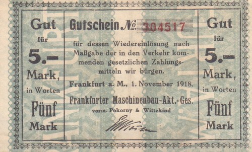 Frankfurt/Main - Maschinenbau - 5 Mark - Geiger 152.2
