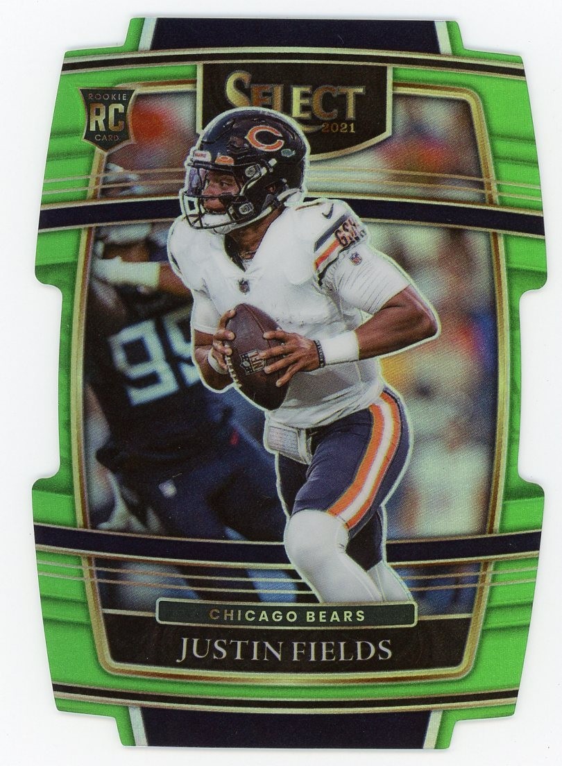 2021 Panini Select Justin Fields Concourse Die Cut Lime Green /349 #50 RC Rookie