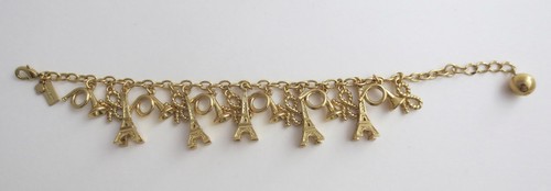 KATE SPADE Parisian Lights Gold Charm Bracelet ~ Eiffel Tower, Bow, French Horn - Picture 4 of 10
