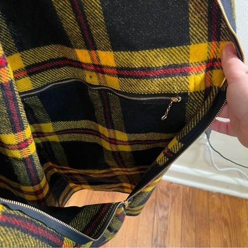 Vintage Zero King Men’s Size 44L Lightweight Full Zip Wool Coat Jacket Yellow - Picture 7 of 14