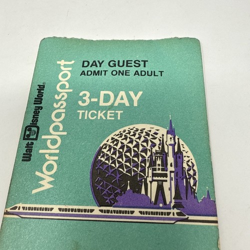 Vintage 1983 Walt Disney World Passport Ticket 3 Tage Erwachsene fortlaufende Nummern - Bild 7 von 7