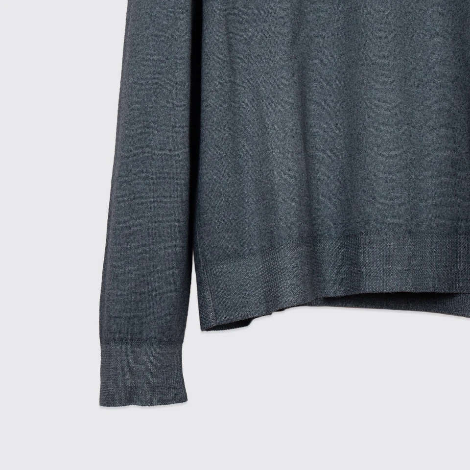 Suéter Prada Talla EU52 Hombres Azul Índigo Prenda Tinte Lana Virgen Cuello Redondo Foto 4 de 4