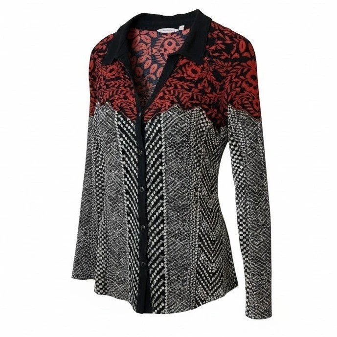 Haut Femme Soft Surroundings – Noir – Manches Courtes – Col V – Taille S – Coton/modal/élasthanne