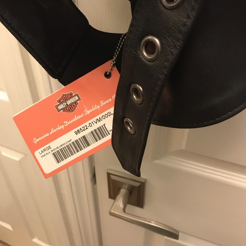 Harley Davidson Black Shovel Head Chaps Leather  NOS  TAG!! - Picture 7 of 11