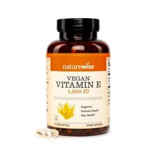 NatureWise Vitamin E 1000 IU Softgels - Vegan Non-GMO 120 Count