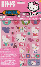 Hello Kitty Shiny Glitter Stickers 34 Pieces Sanrio 2013