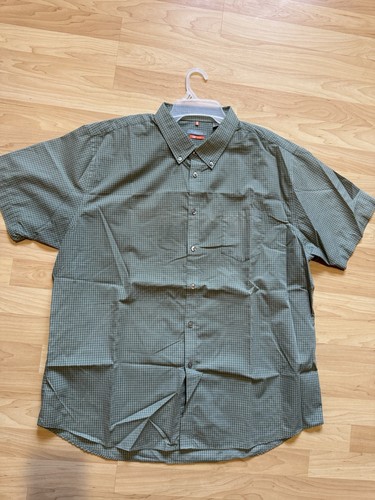 VAN HEUSEN Size XXL 18 - 18 1/2 Men’s Traveler Shirt Plaid Short Sleeve - Picture 2 of 3