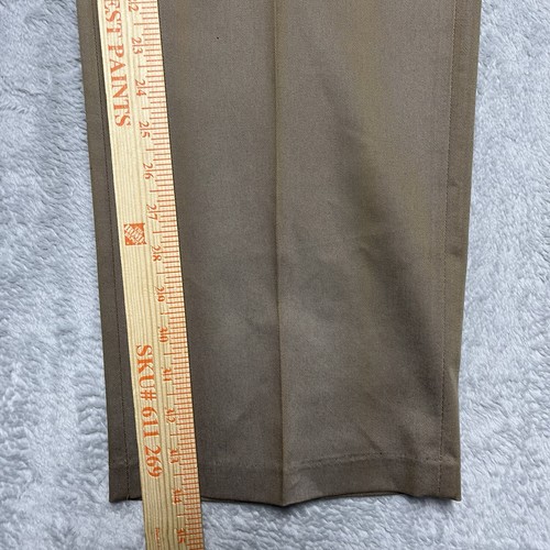 Haggar Hose Herren 36x34 braun Plissee Classic Fit Premium bügelfrei khaki Stretch - Bild 10 von 11