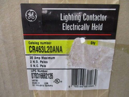 GE Lighting Contactor CR463L20ANA 30A 2 N.O. Electrically Held New Surplus - Picture 2 of 3