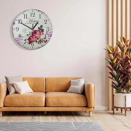 Wall Clock Battery Operated, Silent Non-Ticking Quartz Movement 10 inch, Pink - Picture 7 of 7