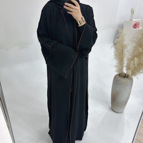 Conjunto de 3 bufandas de vestir cárdigan abierto para mujer musulmana caftán kimono bata Dubai Ramadán - Imagen 36 de 56