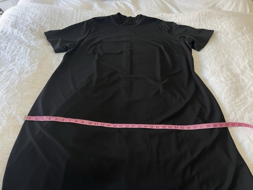 ESHAKTI | Women’s SZ 5X | Black Jersey Knit Tunic Dress | Exposed Zipper Party - Picture 5 of 9