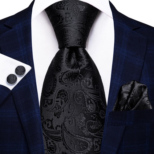 Mens Ties Lot 100 Colors Red Black Blue Gold Solid Paisley Men Tie Set - Picture 97 of 121