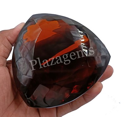 2980Ct Natural Orange Citrine Certified Trillion Shape Transparent Gemstone 4DAE