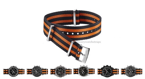 PREMIUM DENSE TWILL NATO WATCH STRAP FOR OMEGA SEAMASTER PLANET OCEAN WATCH - Picture 5 of 22