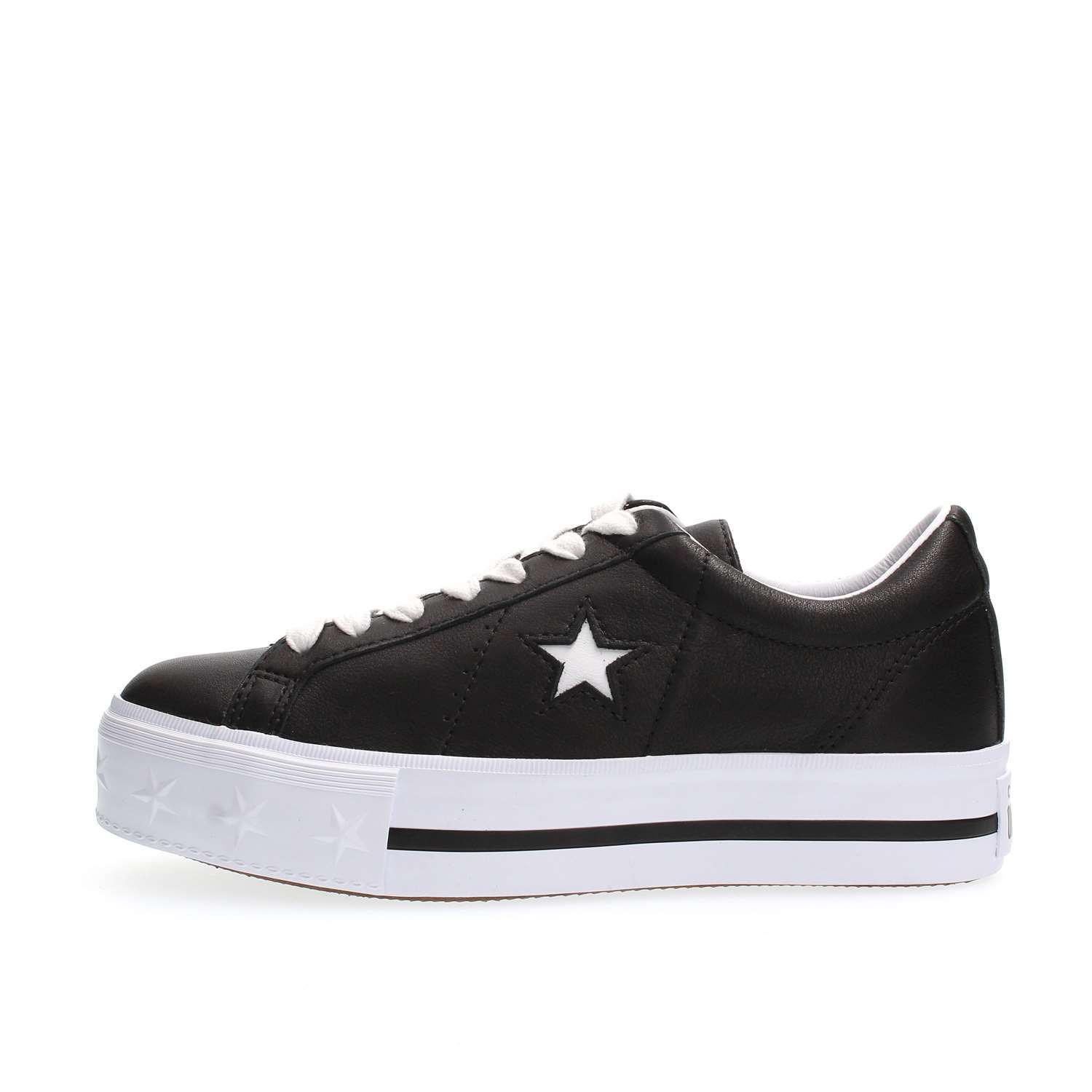 CONVERSE 562734C ONE STAR PLATFORM LEATHER schwarz-schwarz Weiß Turnschuhe Damen CONVERSE 562734C ONE STAR PLATFORM LEATHER schwarz-schwarz Weiß Turnschuhe Damen