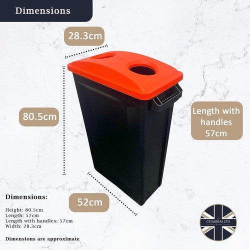 87 Litre Slim Bin Recycling Container, Space Saving Design, Rectangular for Home - Picture 21 of 56