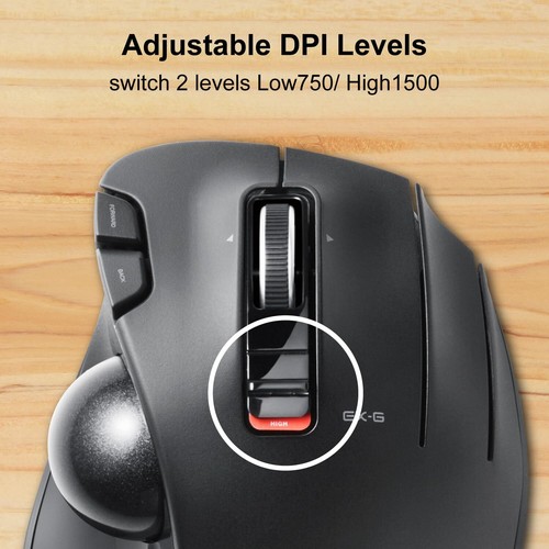 EX-G Trackball Mouse 2.4GHz USB Wireless Ergonomic Design Thumb Control Smoot... - Picture 5 of 9
