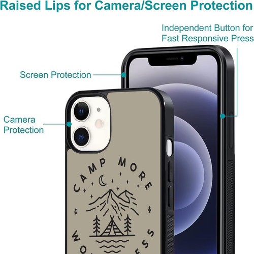 Anti scratch Cover For iPhone SE XS XR Max 5 6 7 8 Plus camp more less camping - Picture 23 of 25